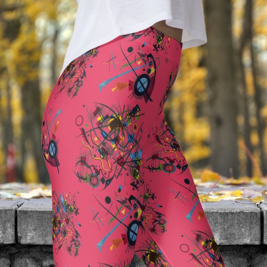 Leggings Motif Abstrait rose frais