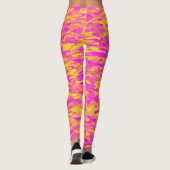 Leggings Motif Abstrait rose jaune orange (Dos)