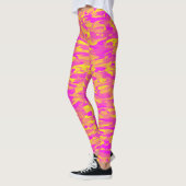 Leggings Motif Abstrait rose jaune orange (Gauche)