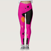 Leggings Motif Abstrait rose vif (Devant)