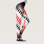 Leggings Motif Abstrait rouge blanc et noir avec nom (Droite)