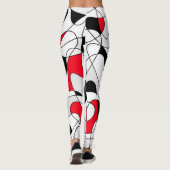Leggings motif Abstrait - rouge et blanc. (Dos)