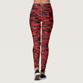 Leggings Motif Abstrait Rouge Noir (Dos)