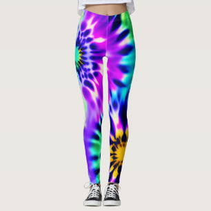 Leggings Motif Abstrait Tie Dye Adire