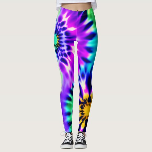 Leggings Motif Abstrait Tie Dye Adire (Devant)