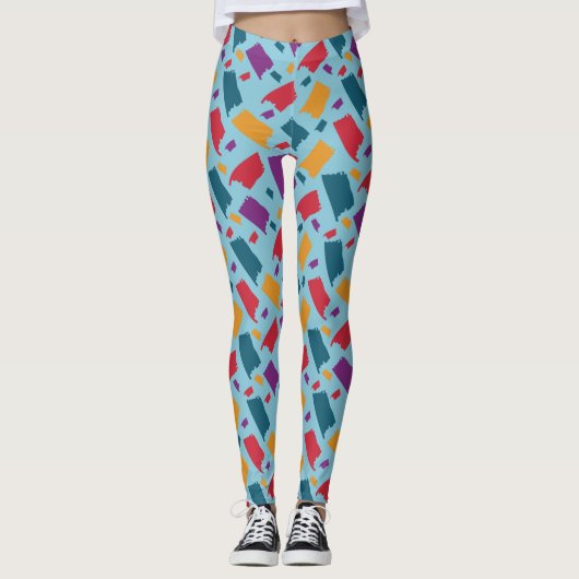 Leggings Motif Abstrait très coloré (Devant)