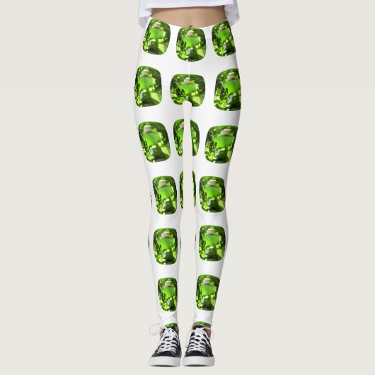 Leggings Motif Abstrait vert (Devant)