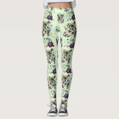 Leggings Motif Abstrait vert frais (Devant)