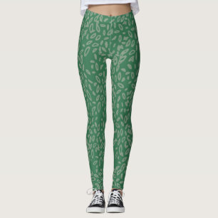 Leggings Motif abstrait vert mou