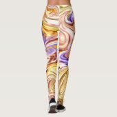 Leggings Motif Abstrait Waves Gold Purple Waves (Dos)