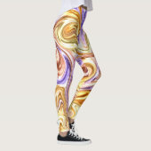 Leggings Motif Abstrait Waves Gold Purple Waves (Droite)