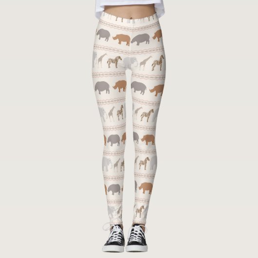 Leggings Motif africain 1 d'animaux (Devant)