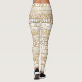 Leggings Motif africain de la tribu Gold White (Dos)