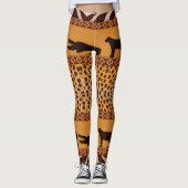Leggings Motif africain moderne de Cheetah (Devant)