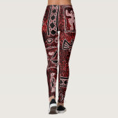 Leggings Motif Africain Rouge-Noir-Blanc (Dos)