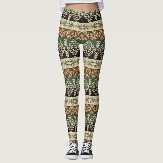 Leggings motif africain tribal ethnique (Devant)