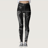 Leggings Motif Africains noirs/gris (Devant)