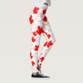 Leggings Motif aléatoire blanc rouge de feuille d'érable du (Droite)