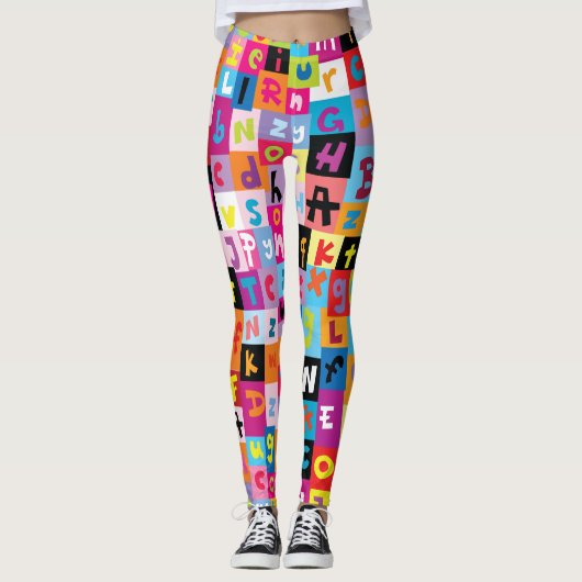 Leggings Motif Alphabet Jumble (Devant)