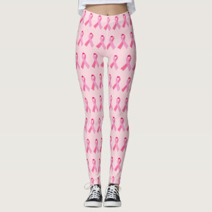 Leggings Motif alternatif de ruban rose sur rose-clair