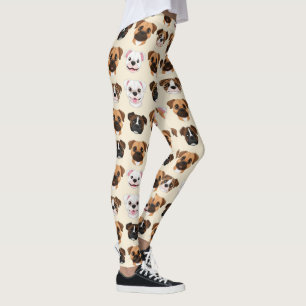 Leggings Motif Amoureux de Chien Boxer Mignon