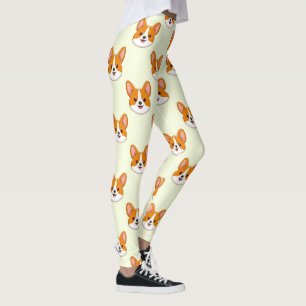 Leggings Motif Amoureux de Chien Mignon Corgi