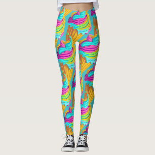 Leggings Motif amusant et girly de cône de glace coloré mod