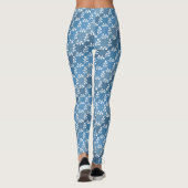 Leggings Motif Anglé Blanc Bleu Clair (Dos)