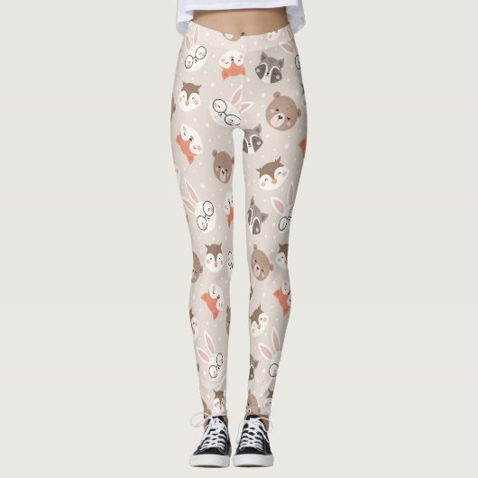 Leggings Motif animal de bois mou (Devant)