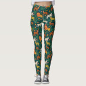 Leggings Motif animal de la jungle avec fleurs (Devant)