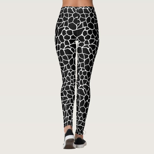 Leggings Motif animal d'impression noir et blanc de girafe (Dos)