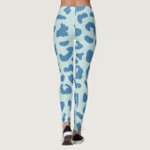 Leggings Motif animal Empreinte de léopard élégant en bleu (Dos)