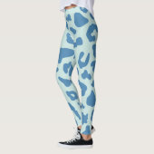 Leggings Motif animal Empreinte de léopard élégant en bleu (Gauche)