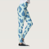 Leggings Motif animal Empreinte de léopard élégant en bleu (Droite)