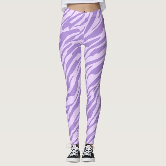 Leggings Motif animal sauvage Lilac Zebra (Devant)