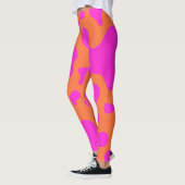 Leggings Motif animal sauvage rose orange de vache Neon (Gauche)