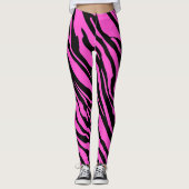 Leggings Motif animal sauvage rose vif Zebra (Devant)