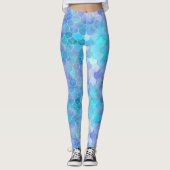 Leggings Motif Aqua Pearlescent & Gold Mermaid (Devant)