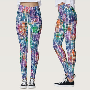 Leggings Motif aquarelle abstrait et artistique de arc-en-c