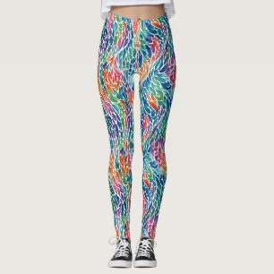 Leggings Motif aquarelle arc-en-ciel coloré artistique