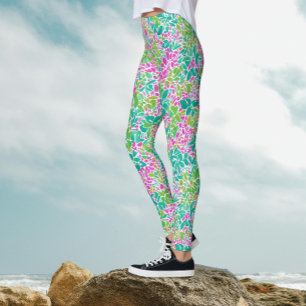 Leggings Motif aquarelle botanique coloré moderne féminin