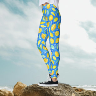 Leggings Motif Aquarelle Citron Frais Citrus Cool