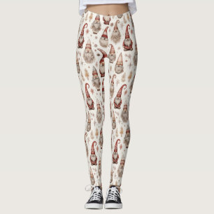 Leggings Motif aquarelle de gnome rustique vintage de jardi