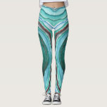 Leggings Motif Aquarelle Géode Agate - Blue Green Aqua<br><div class="desc">Légendes élégantes et contemporaines avec motif de géode agate branché. Cette aquarelle est composée d'agate semi-précieux, une pierre unique avec de beaux bandages naturels connus pour ses propriétés spirituelles de protection et de guérison. Le design a une palette de couleurs de bleu, aqua, turquoise, bronze en cuivre et gris avec...</div>