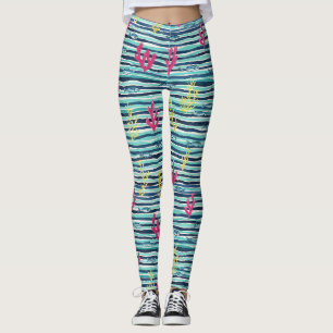Leggings Motif aquarelle nautique rétro (1)