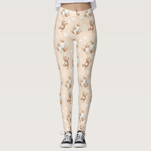 Leggings Motif aquarelle neutre de ballon en forme d'ours e