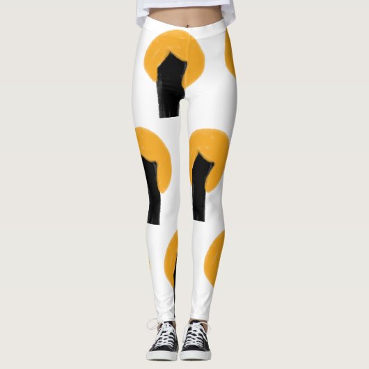 Leggings Motif aquarelle personnalisé d'un arbre simple ora (Devant)