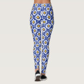 Leggings Motif arabe floral bleu (Dos)