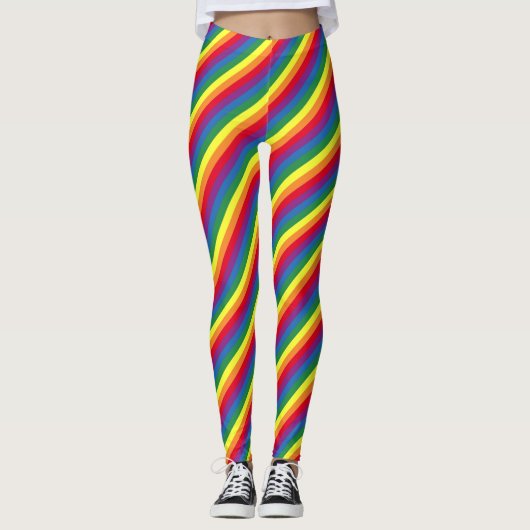 Leggings Motif arc-en-ciel diagonal (Devant)