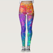 Leggings Motif arc-en-ciel en verre tendu (Devant)